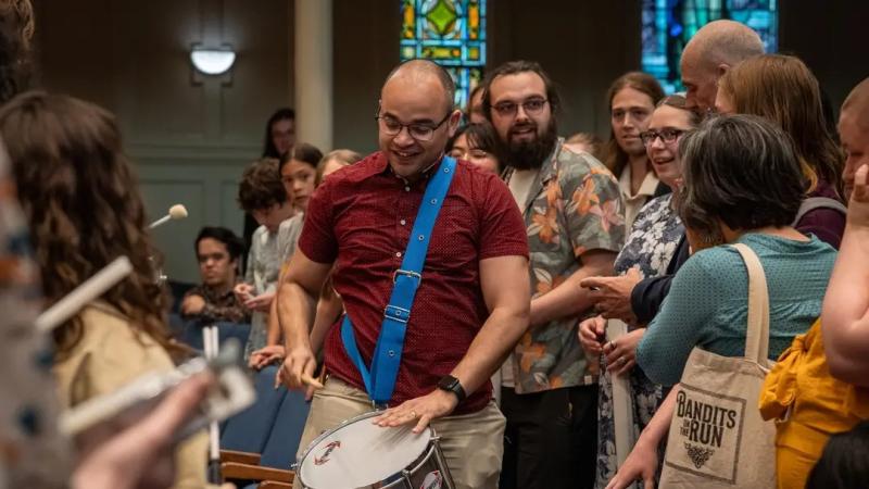 Group playing drums